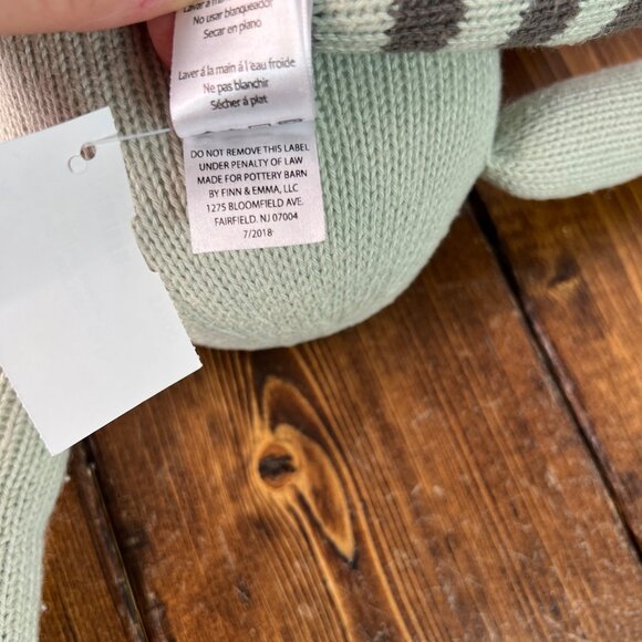 Pottery Barn Modern Baby Knit Raccoon Stuffed Animal Plush Toy 15” Tall - Picture 8 of 11